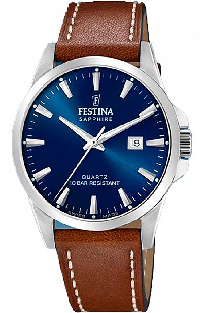 FESTINA Brown Leather Strap Swiss Made F20025/3