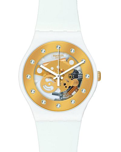 Swatch Sunray Glam White Rubber Strap SO29W105-S14