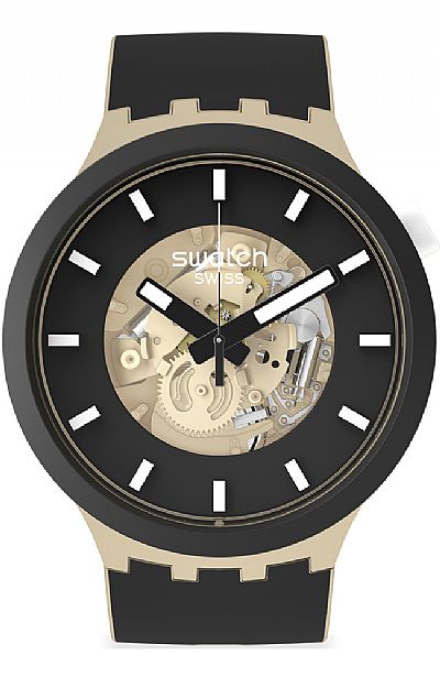 SWATCH Time For Taupe Two Tone Rubber Strap SB03C100