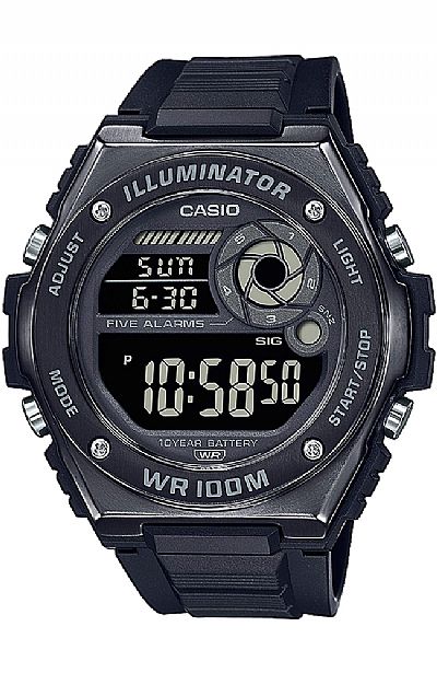 CASIO Collection Black Rubber Strap MWD-100HB-1BVEF