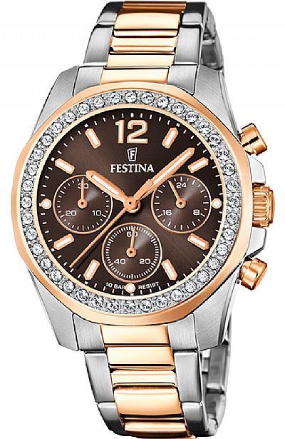 FESTINA Crystals Two Tone Stainless Steel Chronograph F20608/1