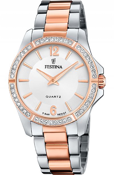 FESTINA Crystals Two Tone Stainless Steel Bracelet F20595/1