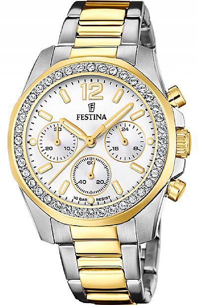 FESTINA Crystals Two Tone Stainless Steel Chronograph F20607/1