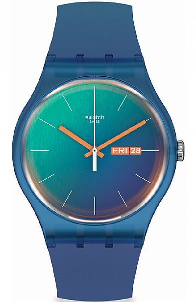 SWATCH Fade To Teal Two Tone Rubber Strap SO29N708