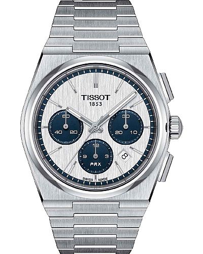 TISSOT T-Classic PRX Automatic Chronograph Silver Stainless Steel Bracelet T137.427.11.011.01