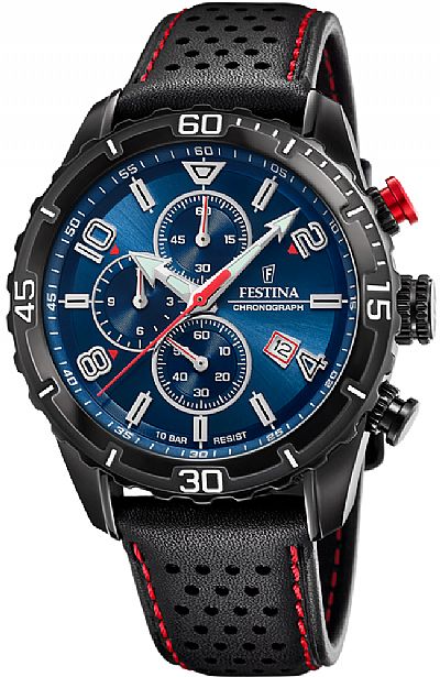 FESTINA Black Leather Chronograph F20519/2