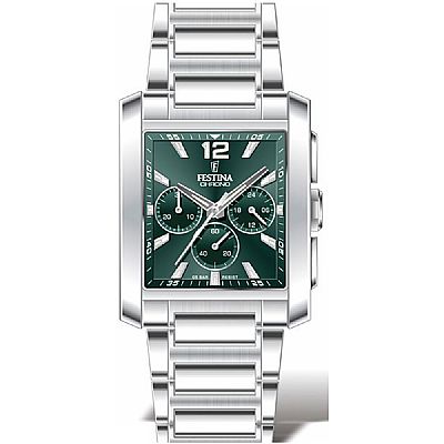 FESTINA MEN'S B GREEN 316L STAINLESS STEEL WATCH BRACELET F20635/3