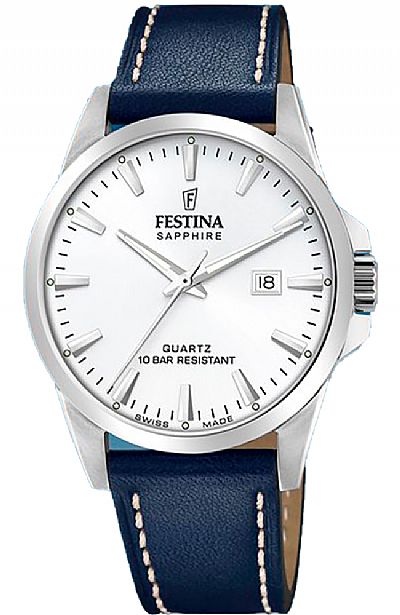 FESTINA Blue Leather Strap Swiss Made F20025/2