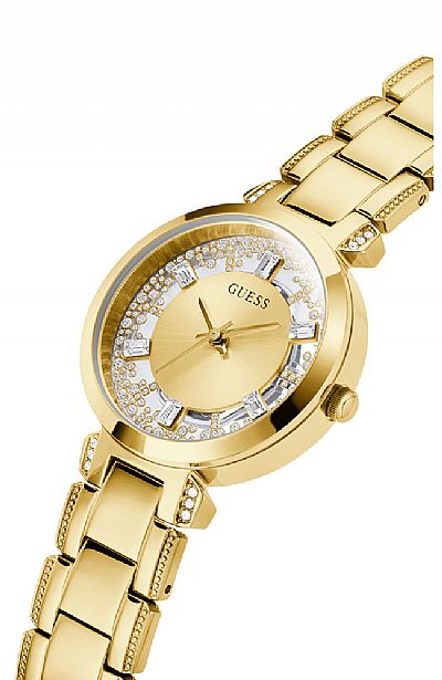 GUESS Crystals Clear Gold Stainless Steel Bracelet GW0470L2