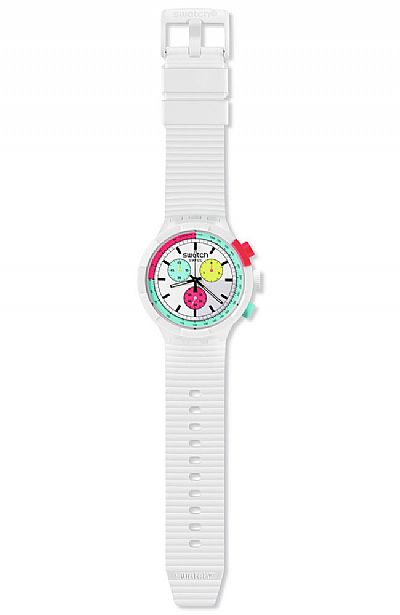 SWATCH The Purity Of Neon White Rubber Strap SB06W100