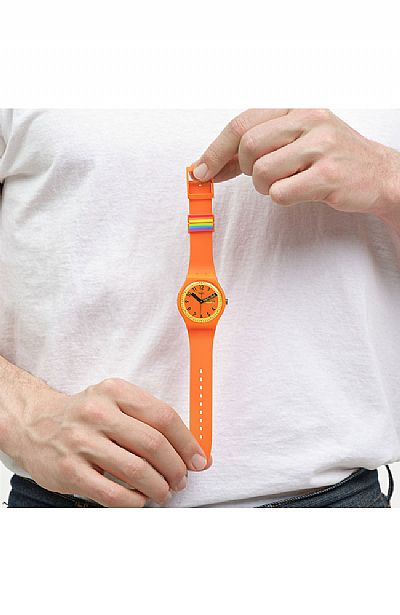 SWATCH Proudly Orange Rubber Strap SO29O700