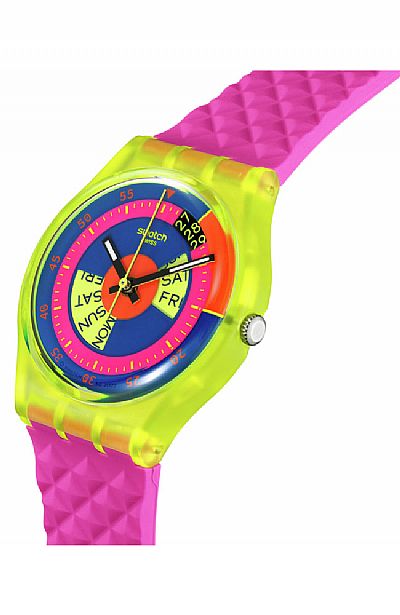 SWATCH Shades Of Neon Pink Rubber Strap SO28J700