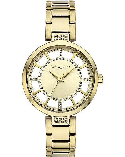 VOGUE Swan Crystals Gold Stainless Steel Bracelet 612942