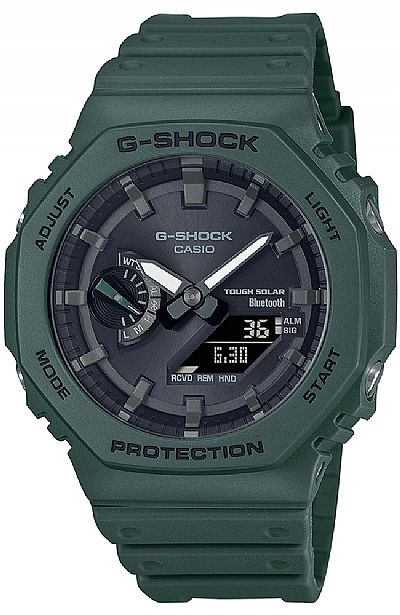 CASIO G-Shock Bluetooth Solar Green Rubber Strap GA-B2100-3AER