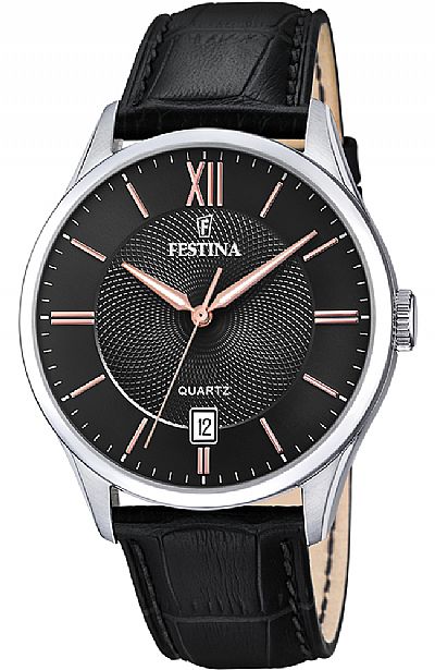 FESTINA Black Leather Strap F20426/6