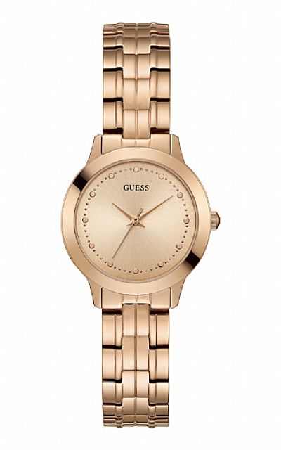 GUESS Ladies Rosegold Stainless Steel W0989L3
