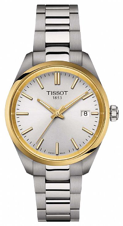 TISSOT PR100 34mm Two Tone Stainless Steel Bracelet T150.210.21.031.00