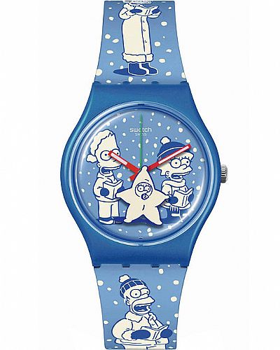 SWATCH Simpsons Tidings of Joy Two Tone Silicone Strap 