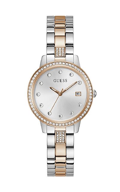GUESS Heartless Crystals Two Tone Stainless Steel Bracelet  GW0725L2