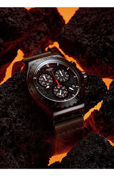 SWATCH By The Bonfire Leather Chronograph YVB416