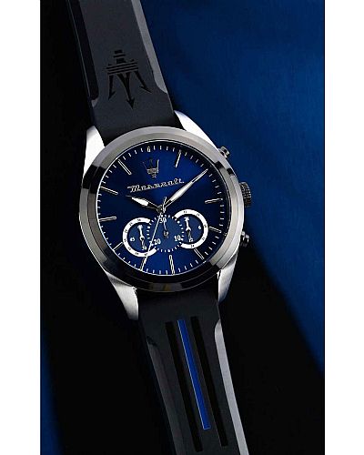 MASERATI Traguardo Chronograph Black Rubber Strap R8871612044