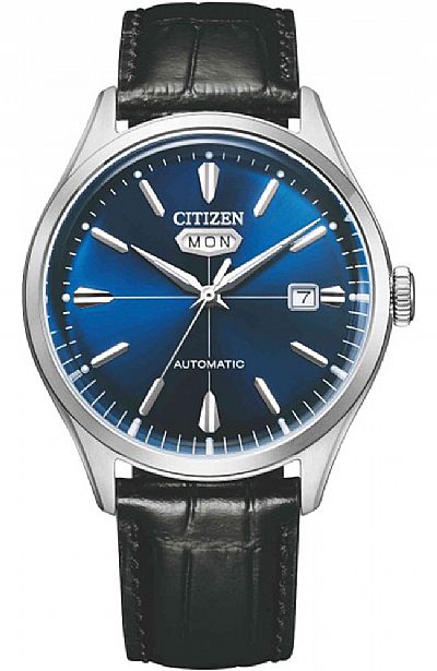 CITIZEN Automatic Day-date black leather NH8390-20L