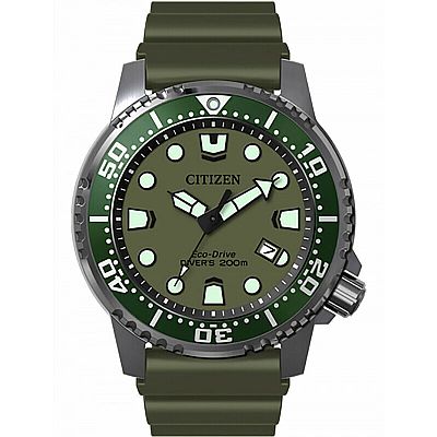 CITIZEN Promaster Divers Eco-Drive Green  Rubber Strap   BN0157-11X