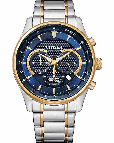 CITIZEN Gents Chronograph Two Tone Stainless Steel Bracelet   AN8194-51L