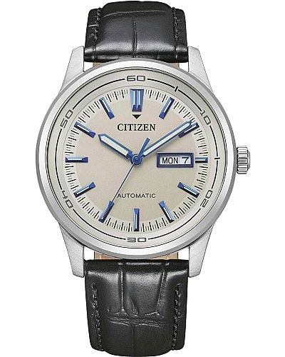 CITIZEN Automatic Black Leather Strap   NH8400-10AE