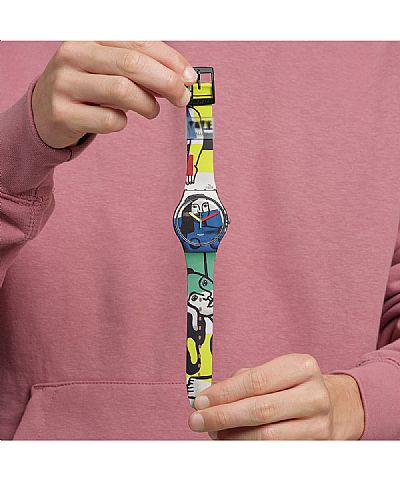 SWATCH Leger's Two Women Holding Flowers Rubber Strap  SUOZ363