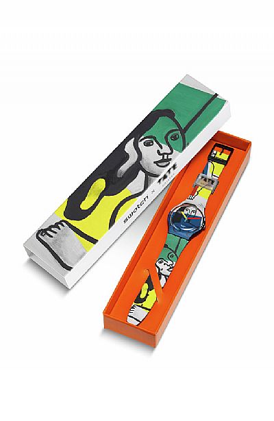 SWATCH Leger's Two Women Holding Flowers Rubber Strap  SUOZ363