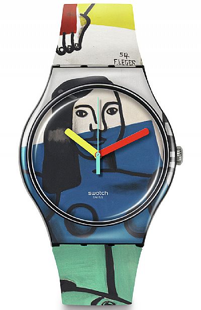 SWATCH Leger's Two Women Holding Flowers Rubber Strap  SUOZ363