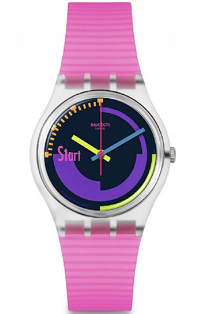 SWATCH Neon Pink Podium Pink Silicone Strap   SO28K111