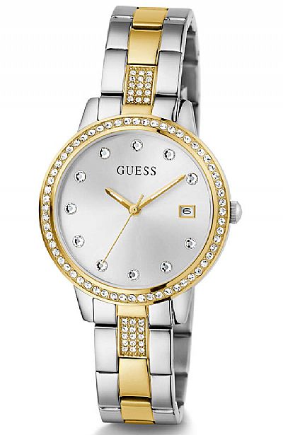 GUESS Heartless Crystals Two Tone Stainless Steel Bracelet GW0725L1