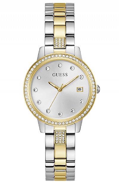 GUESS Heartless Crystals Two Tone Stainless Steel Bracelet GW0725L1