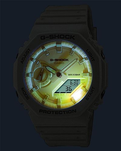 G-SHOCK Dual Time Chronograph White Biosourced Strap GA-2100TL-7AER