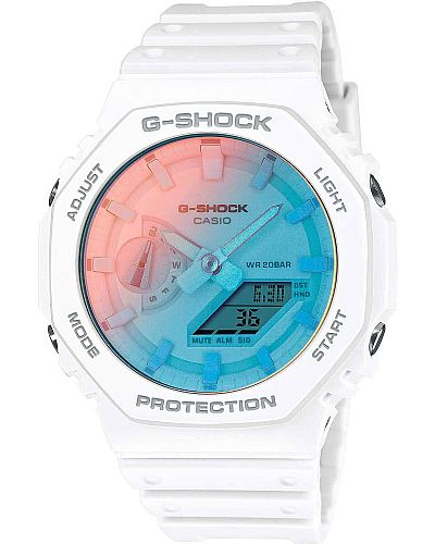 G-SHOCK Dual Time Chronograph White Biosourced Strap GA-2100TL-7AER