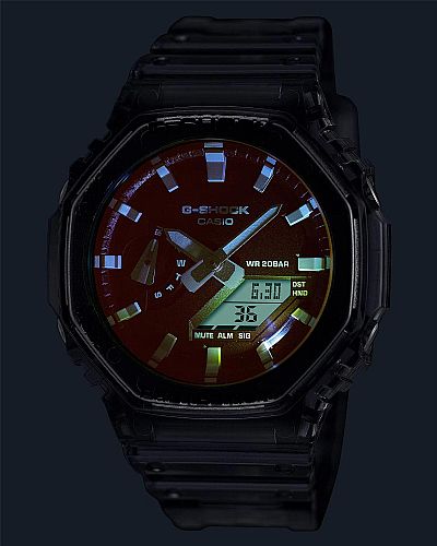 G-SHOCK Dual Time Chronograph Black Plastic Strap GA-2100TLS-8AER