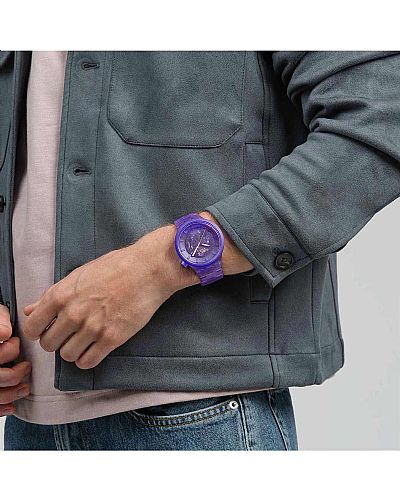 SWATCH Big Bold Colors Of Joy Purple Biosourced Bracelet  SB05V103