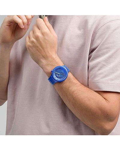 SWATCH BIG BOLD COLORS OF JOY BLUE BIOSOURCED BRACELET SB05N116