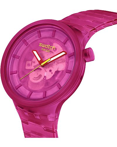 SWATCH Big Bold Colors Of Joy Pink Biosourced Bracelet SB05P102