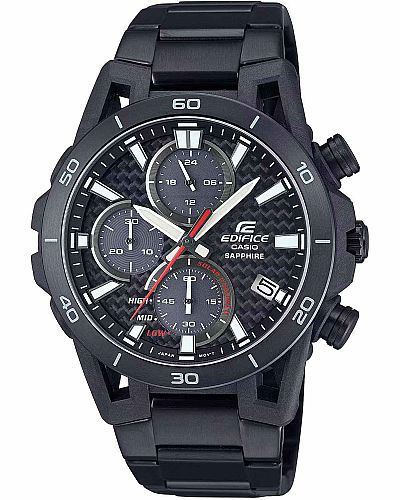 CASIO Edifice Solar Chronograph Black Stainless Steel Bracelet  EFS-S640DC-1AVUEF