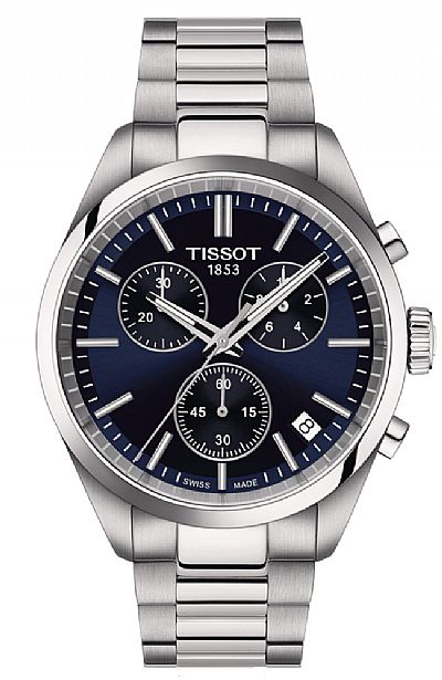 TISSOT T-Classic PR 100 Chronograph Silver Stainless Steel Bracelet T150.417.11.041.00