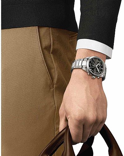 TISSOT T-Classic PR 100 Chronograph Silver Stainless Steel Bracelet  T150.417.11.091.00