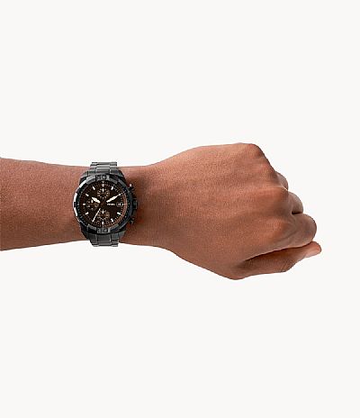  FOSSIL Bronson Black Stainless Steel Chronograph FS5851