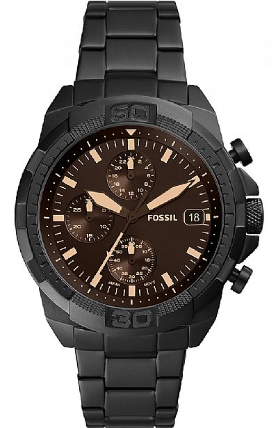  FOSSIL Bronson Black Stainless Steel Chronograph FS5851