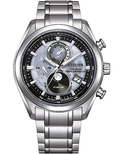 CITIZEN Tsuki-yomi Eco-Drive RadioControlled Silver Titanium  BY1010-81H