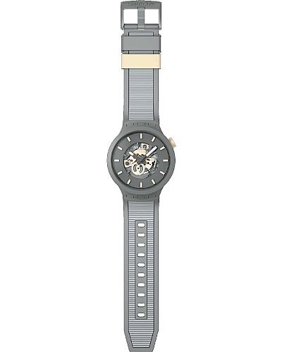 SWATCH Essentials Thru The Horizon Grey Silicone Strap SB05M102