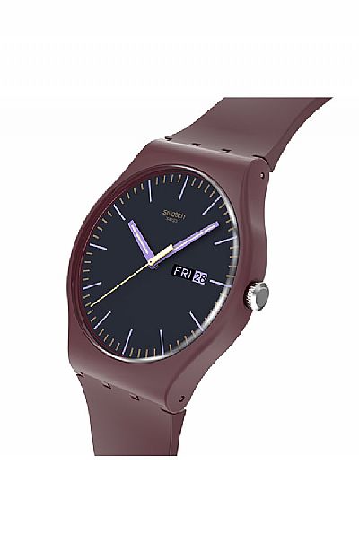 SWATCH Burgundy Berry Rubber Strap  SO29R707