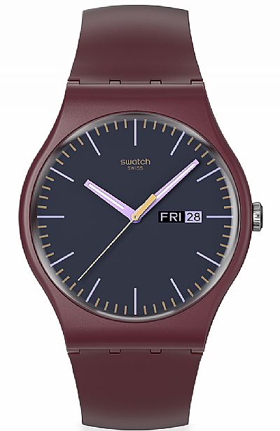 SWATCH Burgundy Berry Rubber Strap  SO29R707